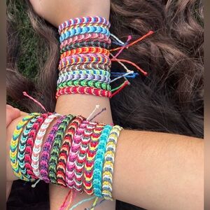 NWT Colorful Collection Handmade Braided Adjustable Bracelets